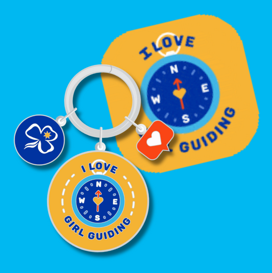I love Girl Guiding Keyring and Badge Pack